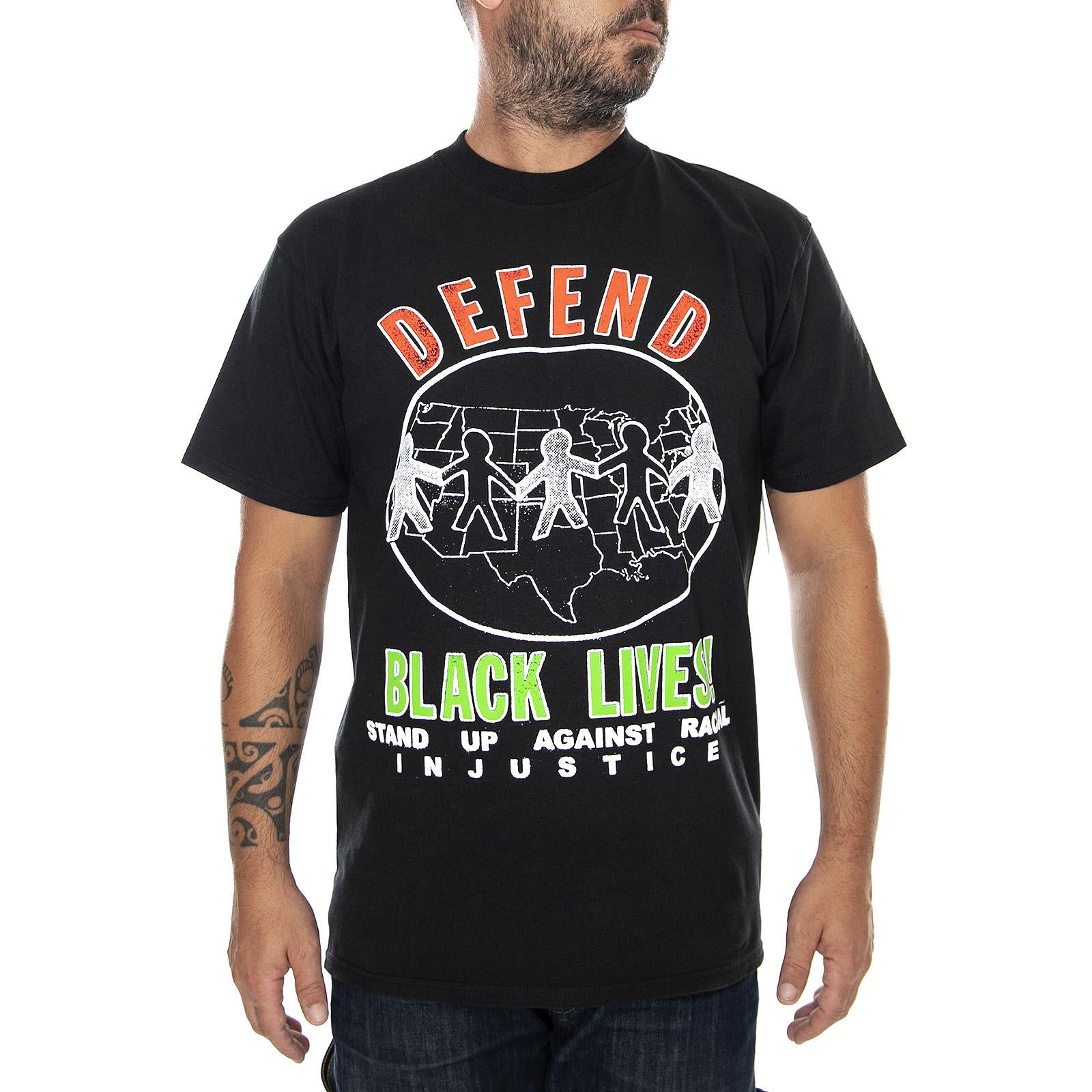Mens Black Defend Black Lives T-shirt 1 165262721-BLK  OBEY 