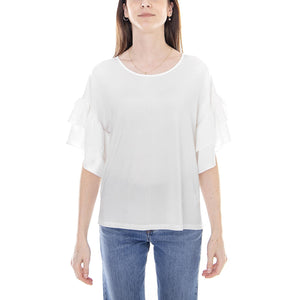 Katka T-Shirt - White - Maglietta Girocollo Donna Bianca 96318W . MINIMUM 