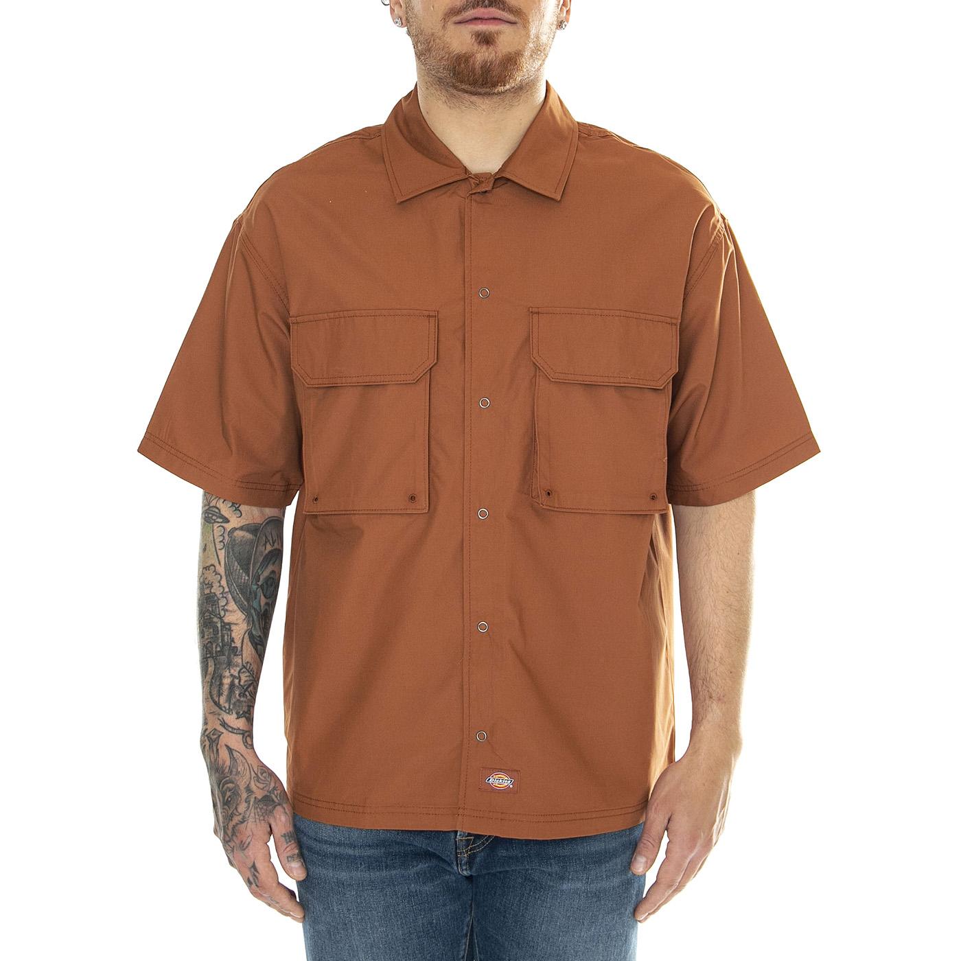 Fisherville Shirt Mocha Bisque - Camicia Maniche Corte Uomo Marrone DK0A4YS6H161  DICKIES 