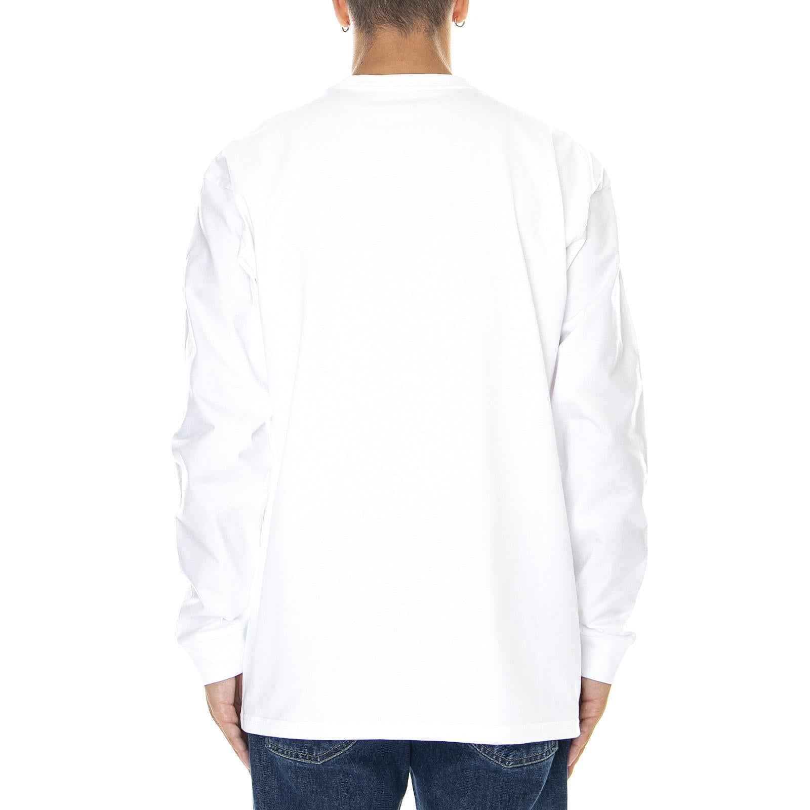 L/S CHASE T-SHIRT WHITE / GOLD - Maglietta Girocollo Maniche Lunghe Uomo Bianca I026392 00RXX CARHARTT WIP 