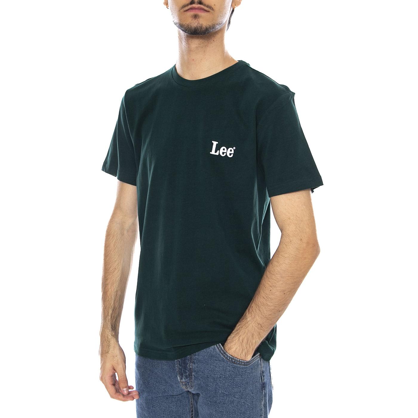 SS Smal Logo Tee Jade Forest - Maglietta Girocollo Uomo Verde Scusro 112370501  LEE 