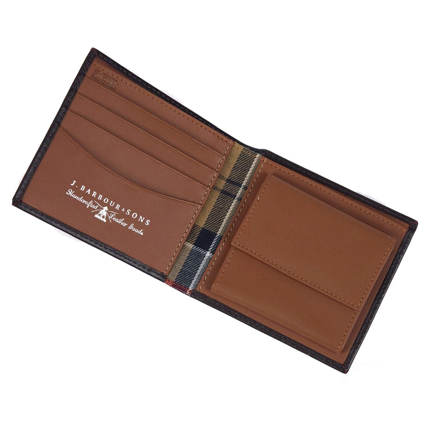 Elvington Billfold Coin Wallet Brown / Tan - Portafogli in Pelle Marrone MLG0030-BR56-FW23  BARBOUR 