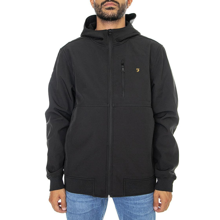 Rudd Softshell Black - Giacca Invernale con Cappuccio Uomo Nera F4RBC003  FARAH 