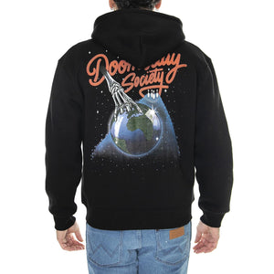 Spare Zip Hoodie Black Sweat - Felpa con Cappuccio e Zip Uomo Nera HDY00697BLK  DOOMSDAY 