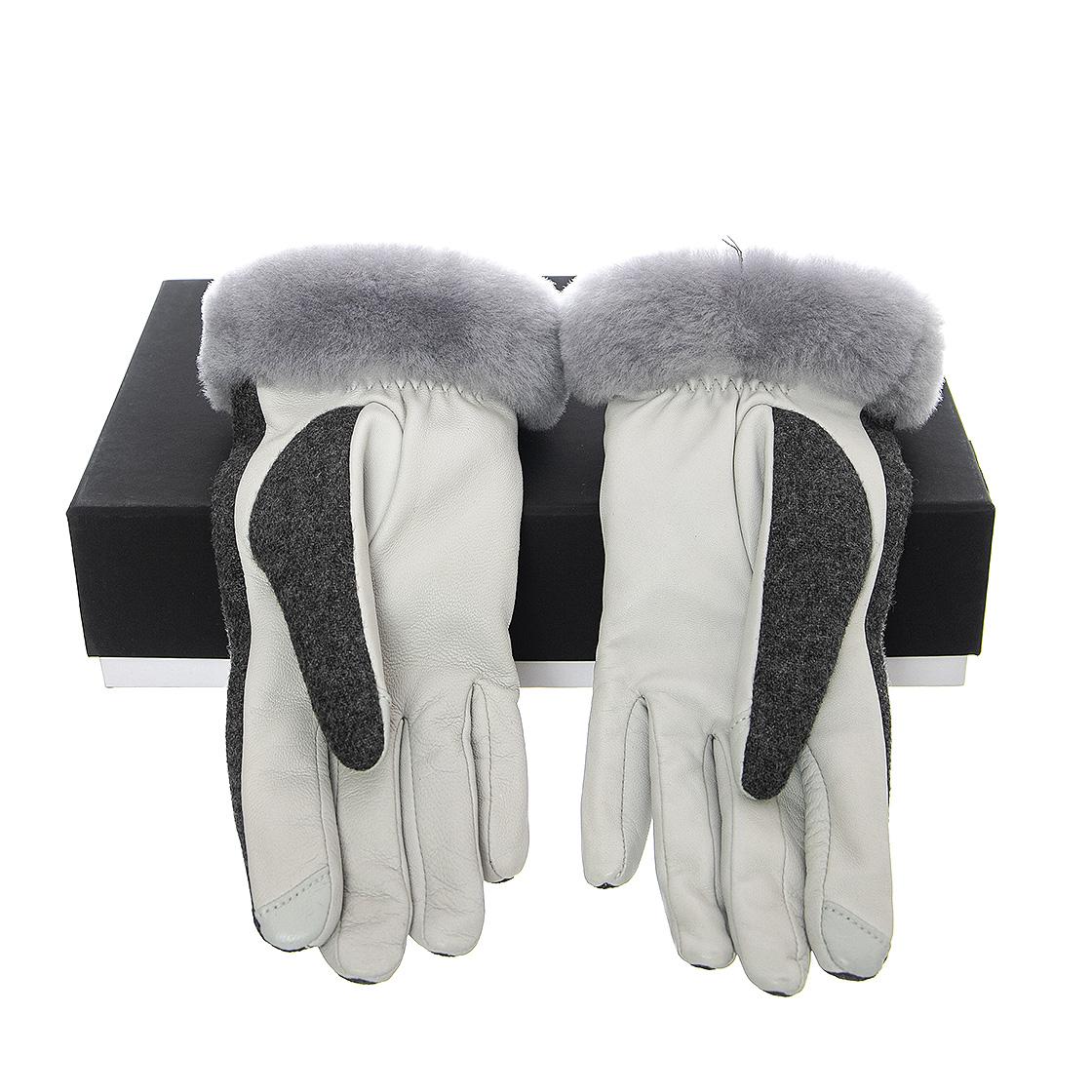 Fabric Leather Shorty W Tech - Guanti Donna Grigio / Light Grey 20176BX-PINK  UGG 