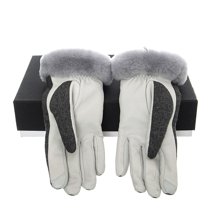 Fabric Leather Shorty W Tech - Guanti Donna Grigio / Light Grey 20176BX-PINK  UGG 