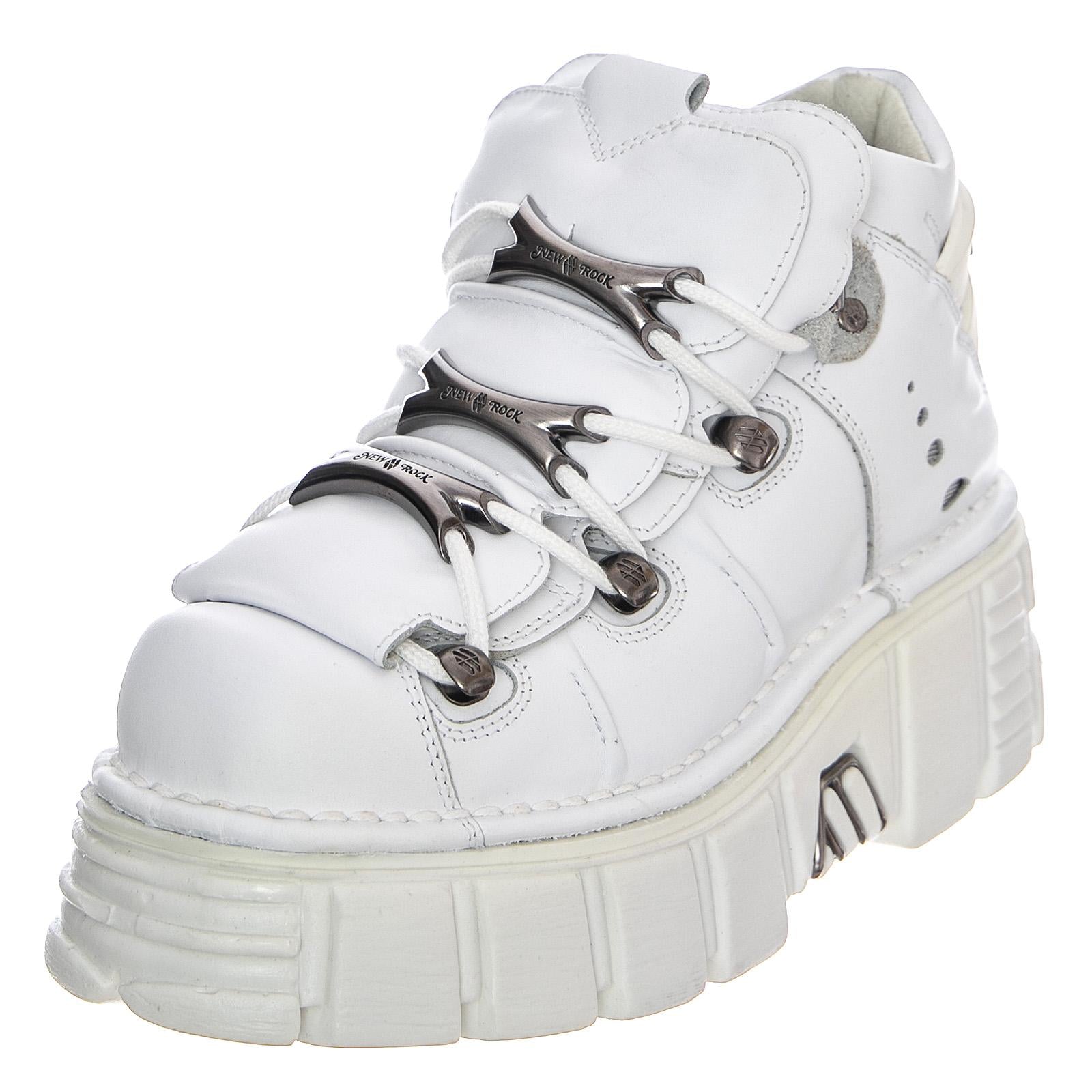 Napa 106-C65 Shoes - White - Scarpe Stringate Profilo Basso Donna Bianche NRSM-106-C65  NEW ROCK 
