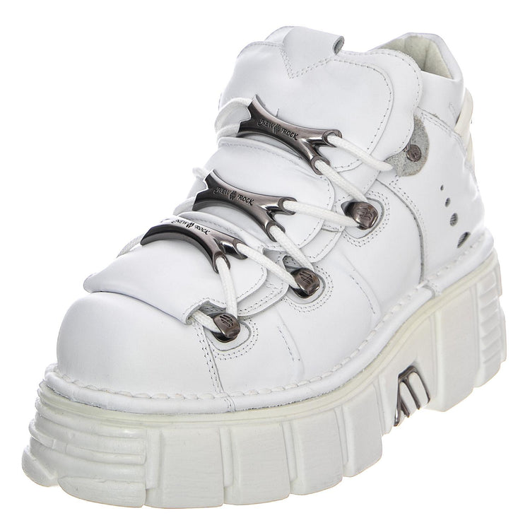 Napa 106-C65 Shoes - White - Scarpe Stringate Profilo Basso Donna Bianche NRSM-106-C65  NEW ROCK 
