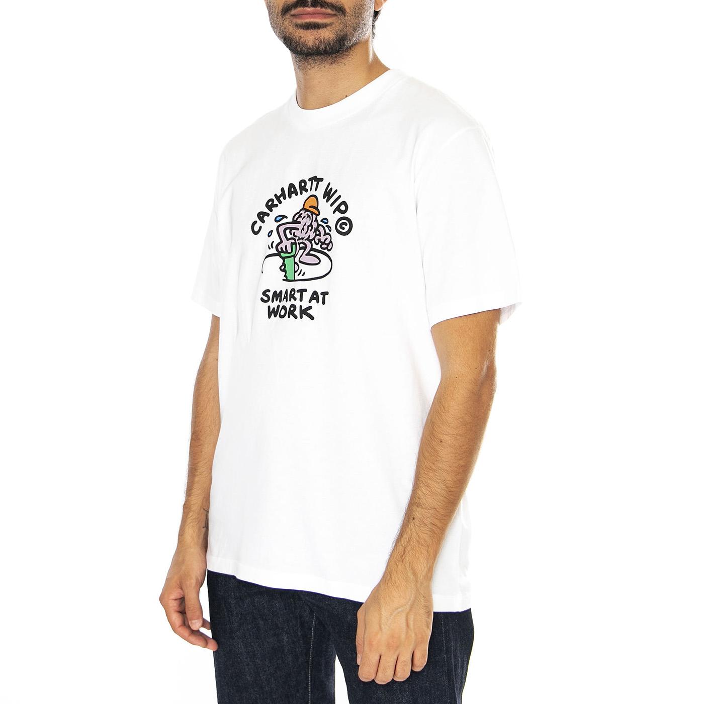 S/S Smart T-Shirt White - Maglietta Girocollo Uomo Bianca I033963.02XX  CARHARTT WIP 