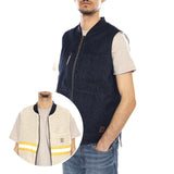 Builders Abraham Rev Vest -- Gilet Homme Réversible Rinse Denim Sherpa Homme BRIXTON