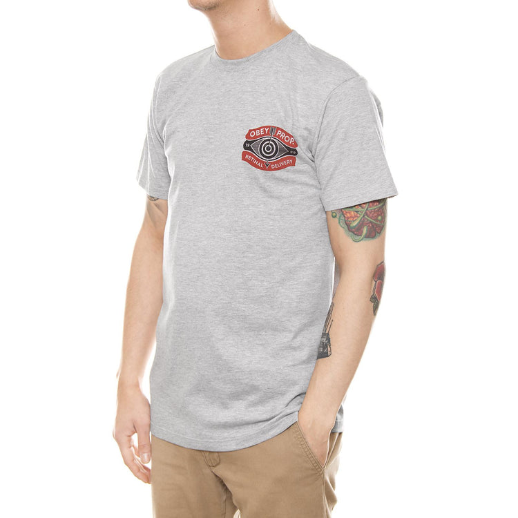RETINAL DELIVERY PREMIUM S/S TEE HEATHER GREY 165361375-HEA  OBEY 