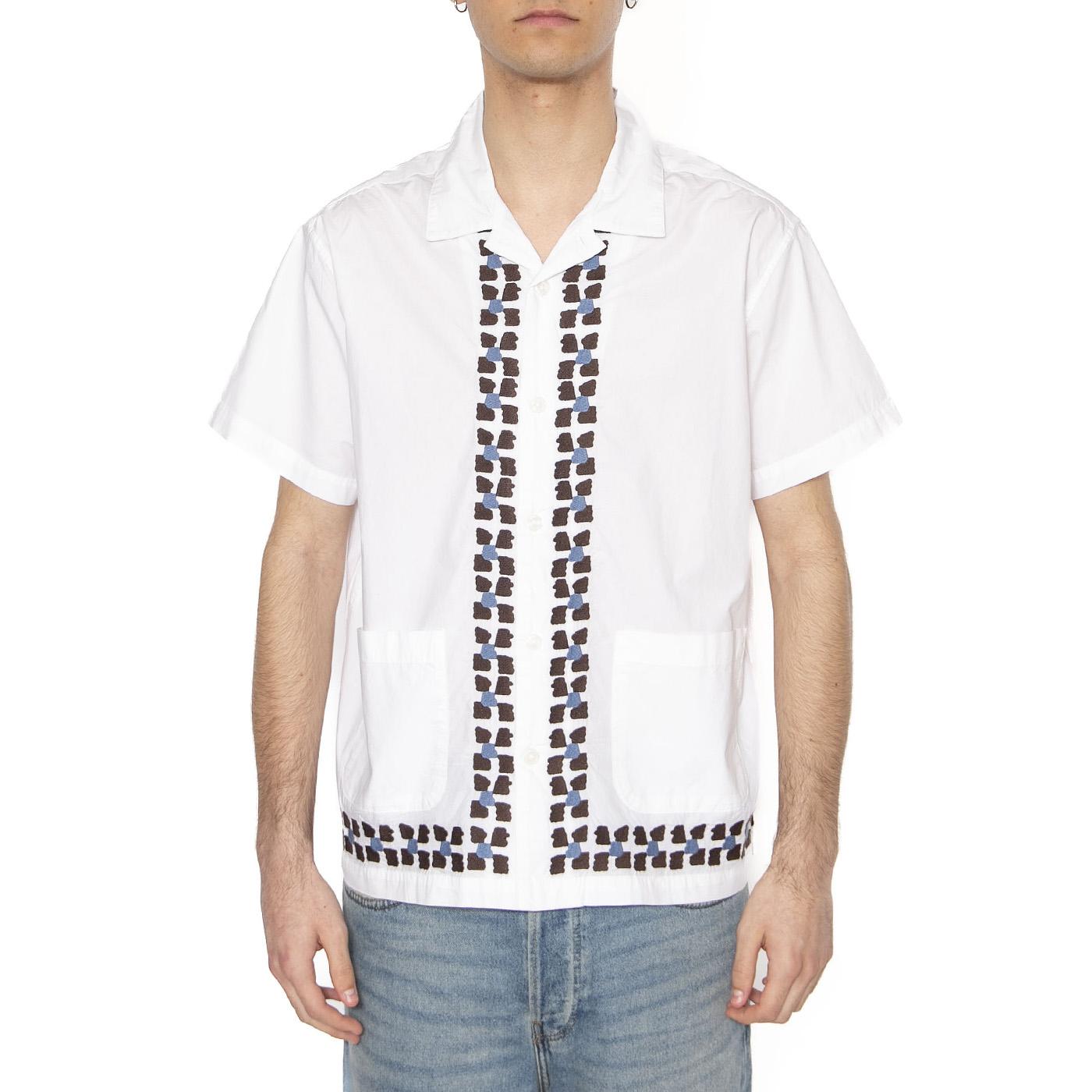 Ruben Woven SS White Multi - Camicia Maniche Corte Uomo Bianca 181210440-WTM  OBEY 