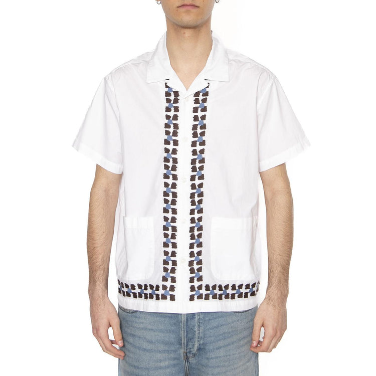 Ruben Woven SS White Multi - Camicia Maniche Corte Uomo Bianca 181210440-WTM  OBEY 