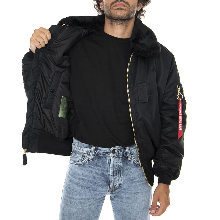 B 15 Bomber Jacket - Giacca Invernale Uomo Nera 100107-03  ALPHA INDUSTRIES 