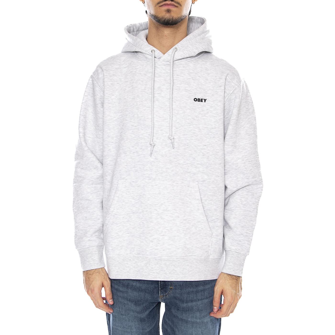 Obey Bold Hood Fleece Heather Grey - Felpa con Cappuccio Uomo Grigia 112842349 HEA OBEY 