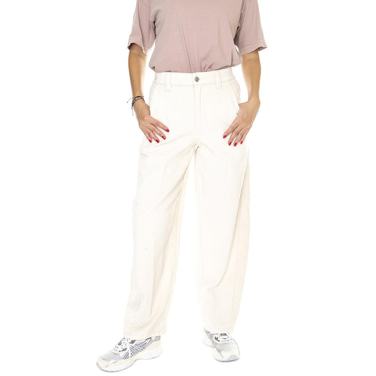 Big Cord Pant Unbleached - Pantaloni Velluto Donna Bianchi 242020101-UBL  OBEY 