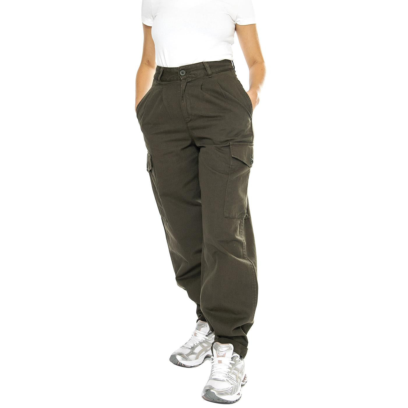 W' Collins Pant Office Green garment dyed - Pantaloni Donna Verde I029789.666GD  CARHARTT WIP 