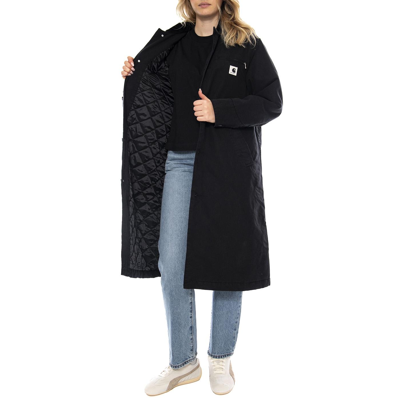 W Carhartt Webster Coat - Black / Black Stone Washed - Cappotto Donna I035676_00E_06 . CARHARTT WIP 