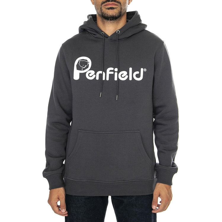 Penfield Bear Chest Print Hood Ebony - Felpa con Cappuccio Uomo Grigia PFD0035-B91  PENFIELD 