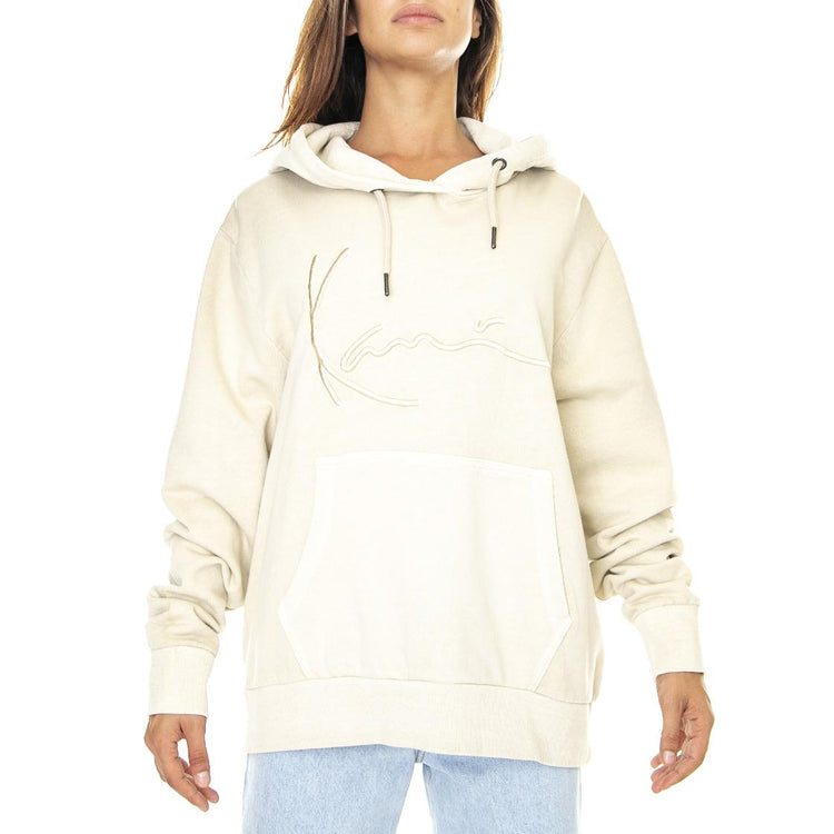 Signature Washed Hoodie Light Sand - Felpa con Cappuccio Donna Beige KRCKW213-064-2  KARL KANI 