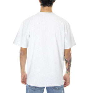 S/S Chase T-Shirt Ash Heather / Gold - Maglietta Girocollo Uomo Grigio Melange I026391-00JXX . CARHARTT WIP 
