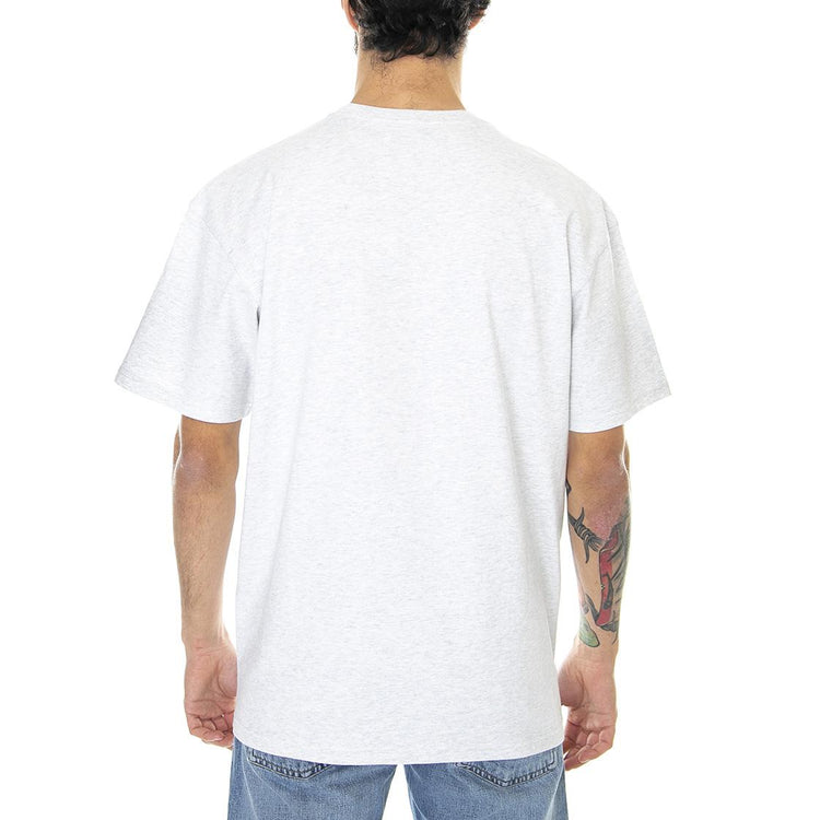 S/S Chase T-Shirt Ash Heather / Gold - Maglietta Girocollo Uomo Grigio Melange I026391-00JXX . CARHARTT WIP 
