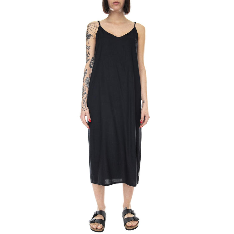 Womens Night Fever Midi Dress - Black - Abito Donna Nero 01232-BLACK . BRIXTON 