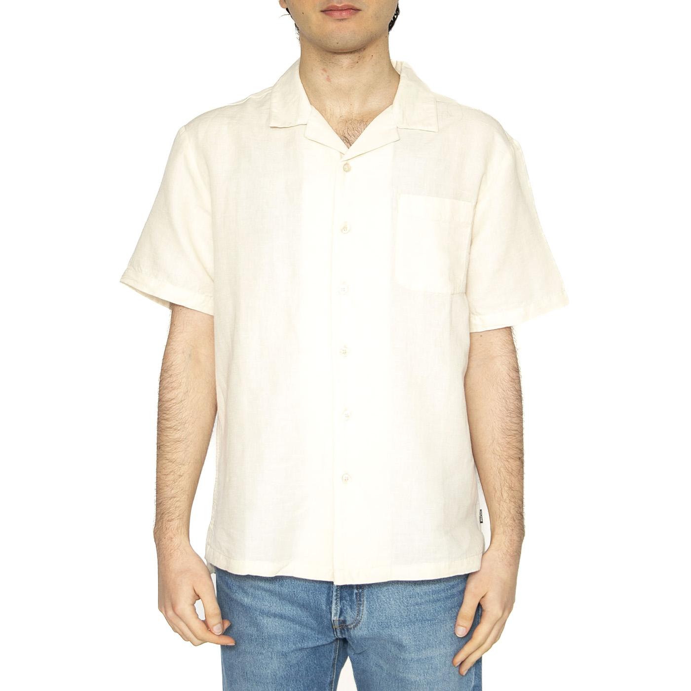 Bunker Linen Blend S/S - Camicia Maniche Corte Uomo Bianca 01410-WHTCP  BRIXTON 