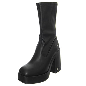 Hidden Black Stretch Pu - Stivali Donna Neri WSSHIDDEN-BLK . WINDSOR SMITH 