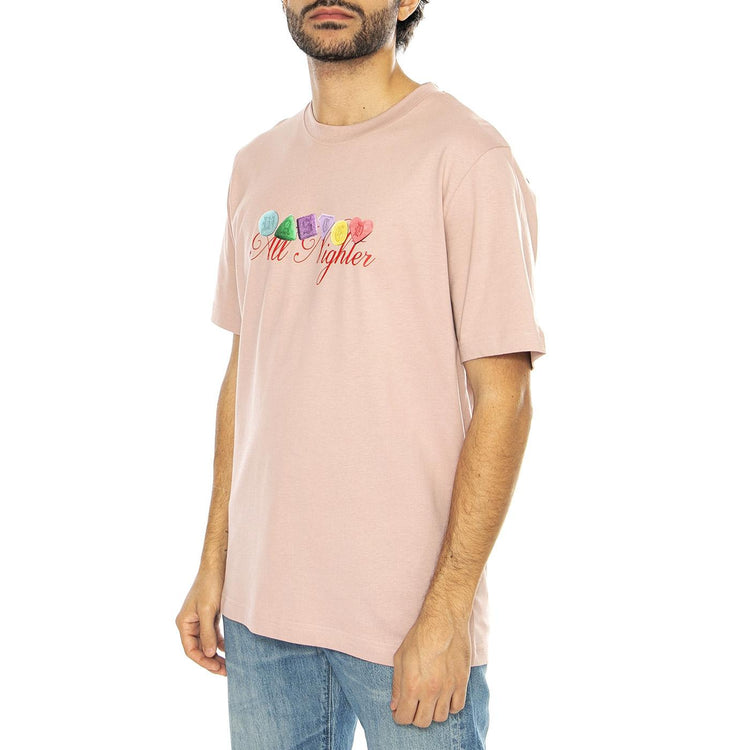 T-Shirt Nighters Woodrose - Maglietta Girocollo Uomo Rosa T-SHIRT NIGHTERS - WOODROSE  WASTED PARIS 