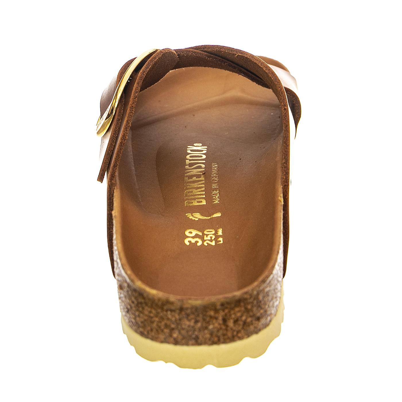 Siena Big Buckle Cognac Oiled Leather - Sandal Donna Marroni 1020165  BIRKENSTOCK 