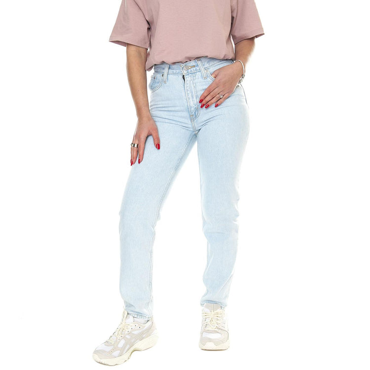 80s Mom Jean Don't Be Frayed Med Indigo Flat Finish - Pantaloni Denim Jeans Donna Blu A3506-0014  LEVIS 