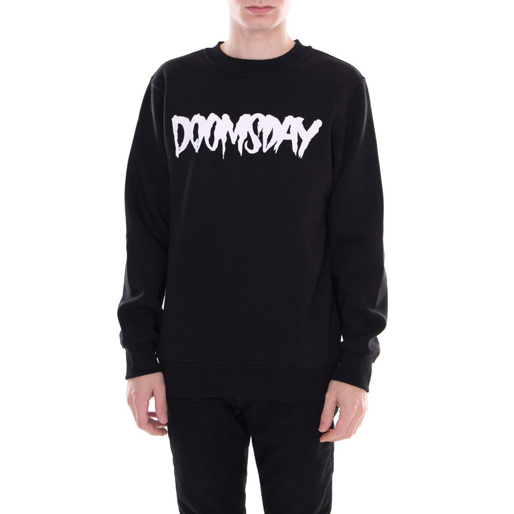 Logo Crewneck Crew Sweat - Soft Brushed Black - Felpa Girocollo Uomo Nera 119564_4  DOOMSDAY 
