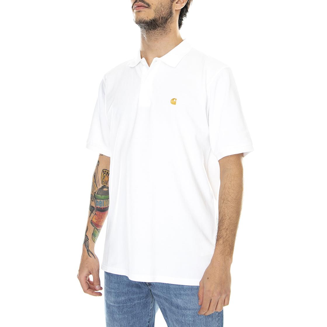 S/S Chase Pique Polo Thyme / Gold - Polo Uomo Bianca I023807-00RXX  CARHARTT WIP 