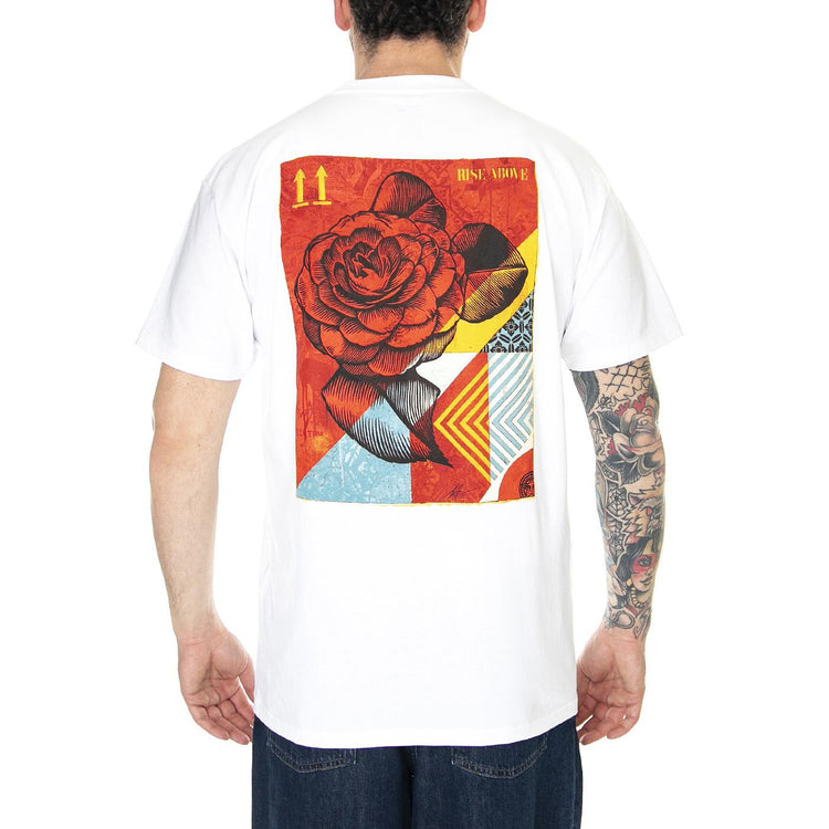 Obey Rise Above Rose Tee White - Maglietta Girocollo Uomo Bianca 165263437-WHT  OBEY 