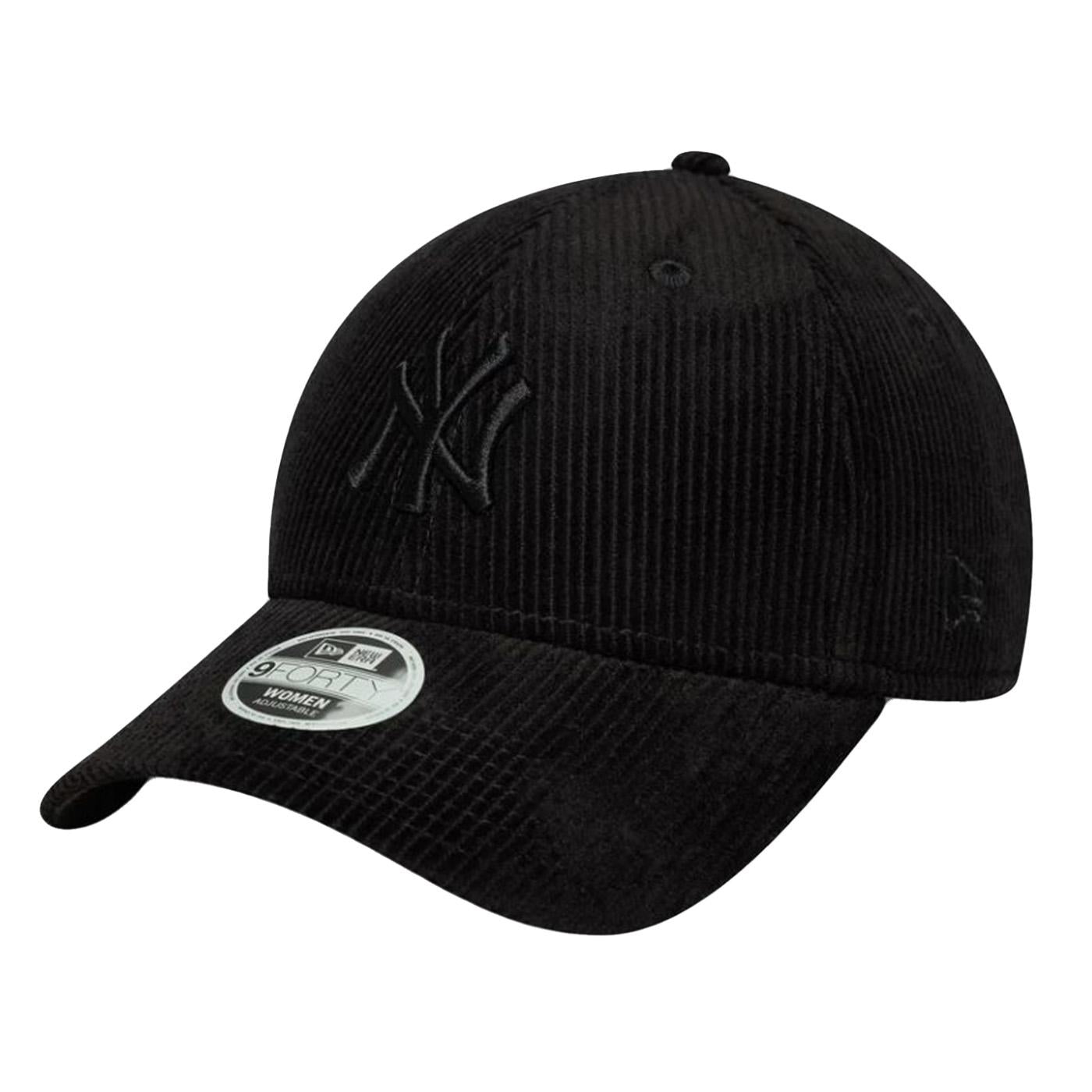 Cord 9FORTY Black New York Yankees - Cappellino in Velluto Nero con tono ricamato tono su tono 60691365  NEW ERA 