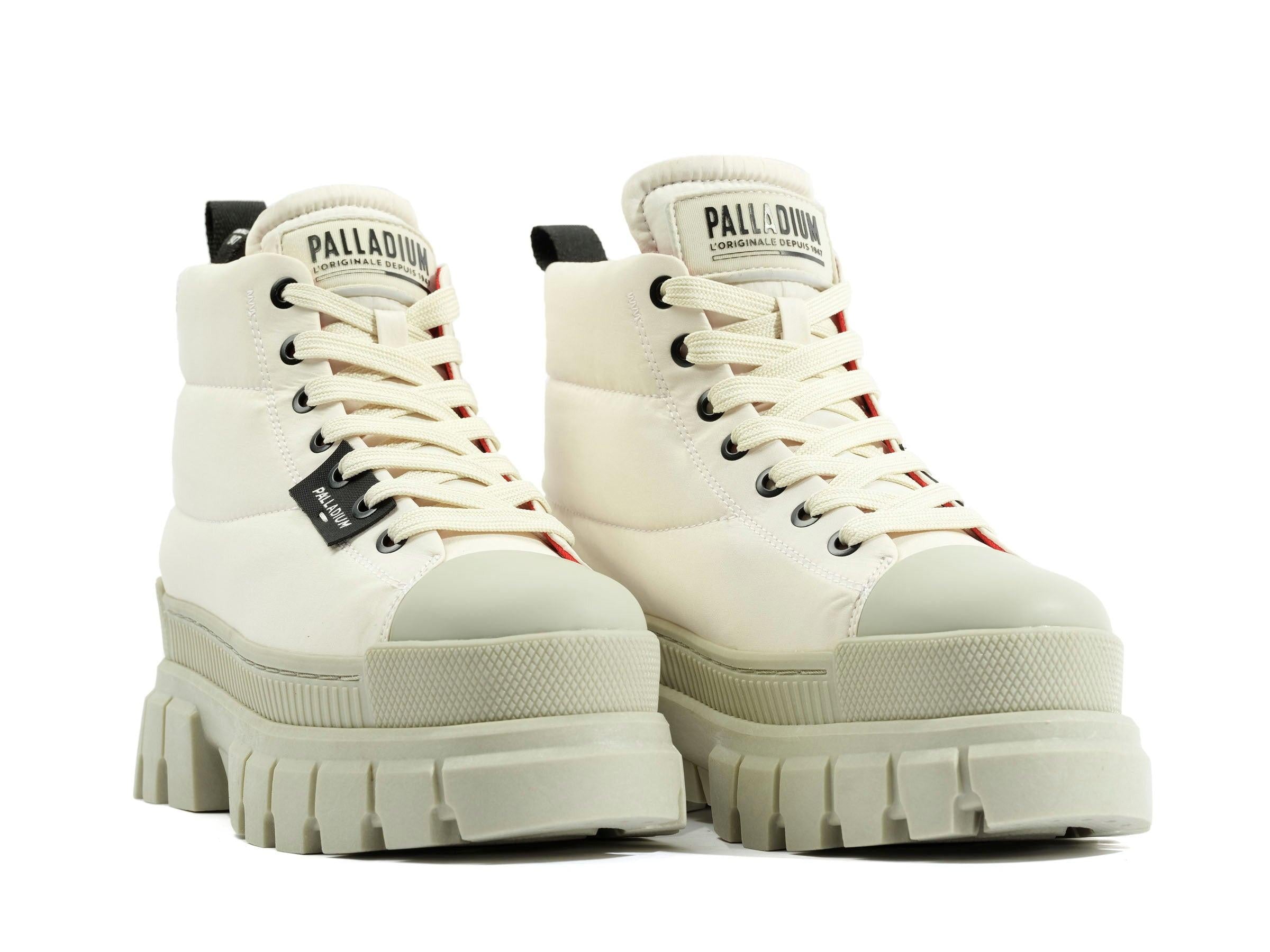 Revolt Boot Overcush Almond Milk - Scarpe Stringate Profilo Alto Donna Bianche PAS98863-175-M  PALLADIUM 