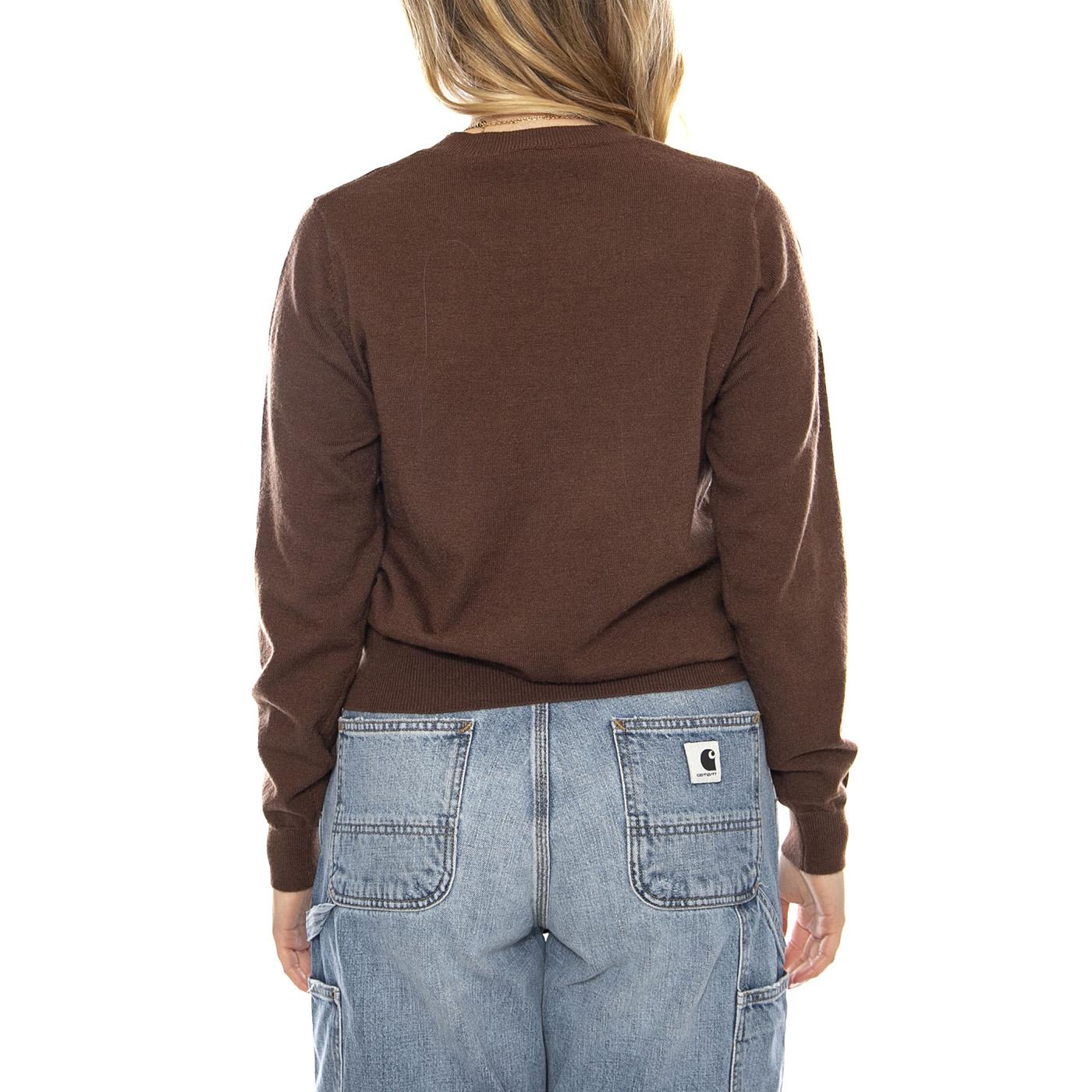 Jersey Punto con Aplique Joya -- Maglione Donna Marrone 53W/10708 Marrón WILD PONY 