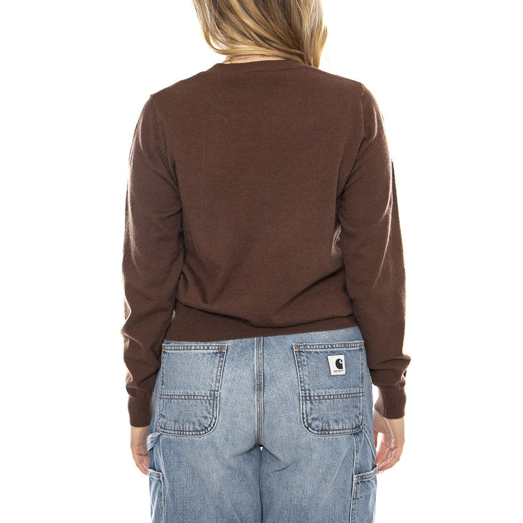 Jersey Punto con Aplique Joya -- Maglione Donna Marrone 53W/10708 Marrón WILD PONY 