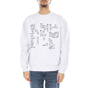 Studios Stamp Extra Heavy Crew Fleece Light Grey - Felpa Girocollo Uomo Grigia 112480253 AGRY OBEY 