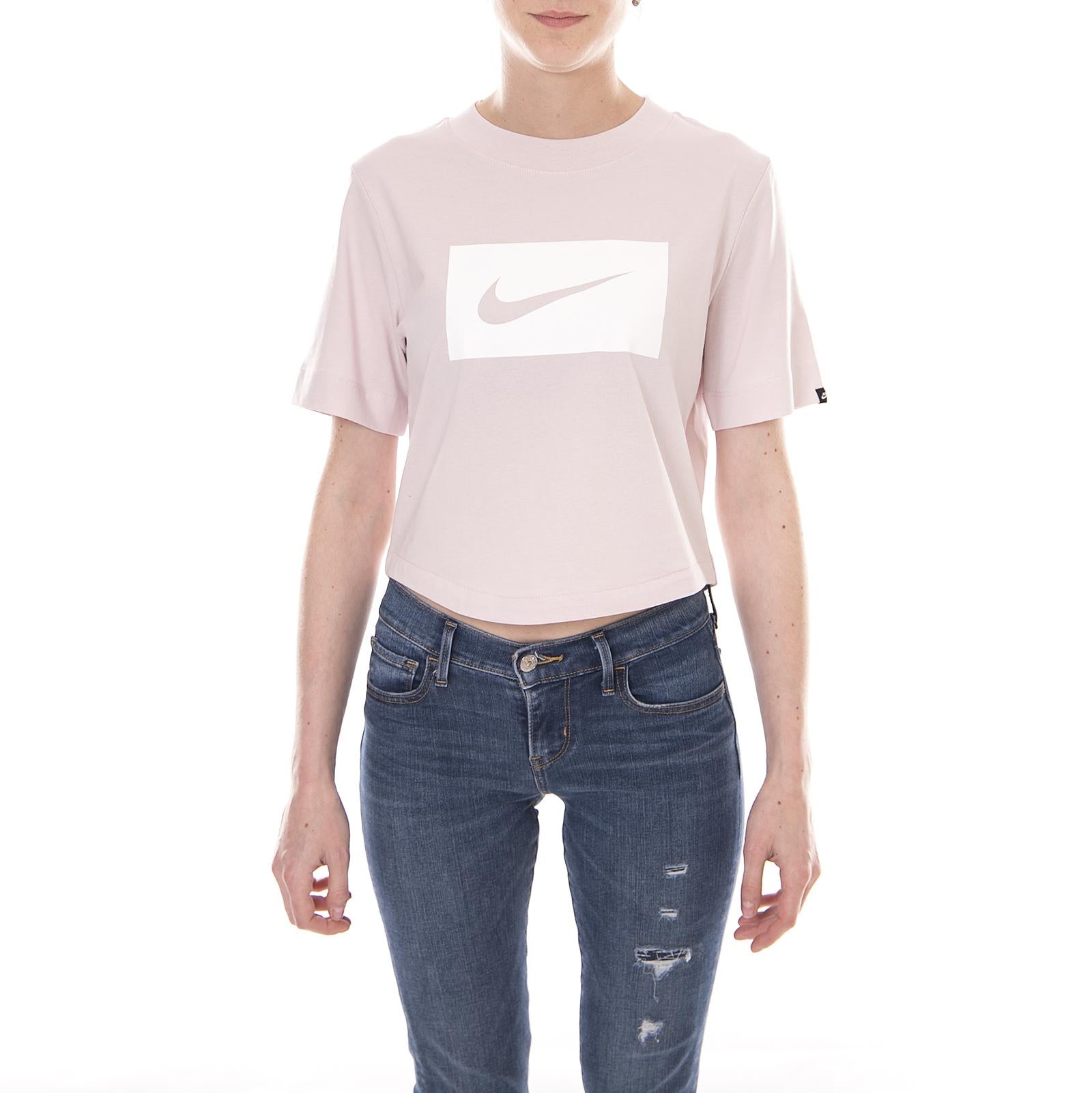 W NSW TOP SS CROP SWSH BARELY ROSE/WHITE 105521_4  NIKE 