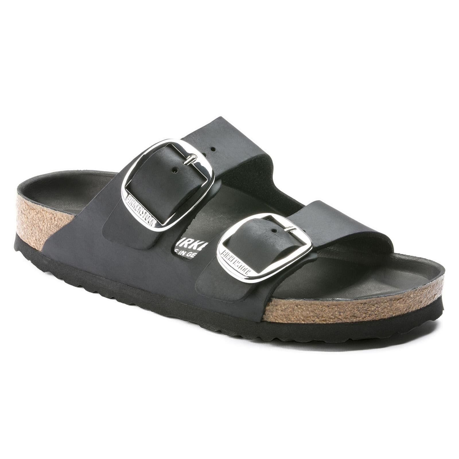 Arizona Big Buckle Oiled Leather - Sandali Uomo / Donna Neri 1011075  BIRKENSTOCK 