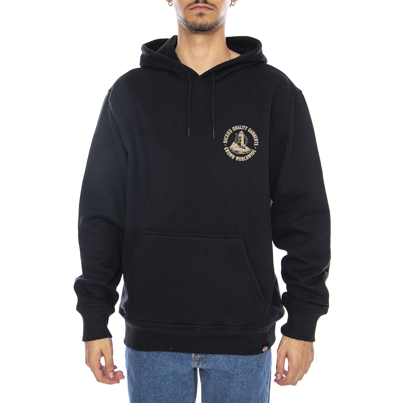 Parrotsville Hoodie Black - Felpa con Cappuccio Uomo Nera DK0A87NRBLK1  DICKIES 