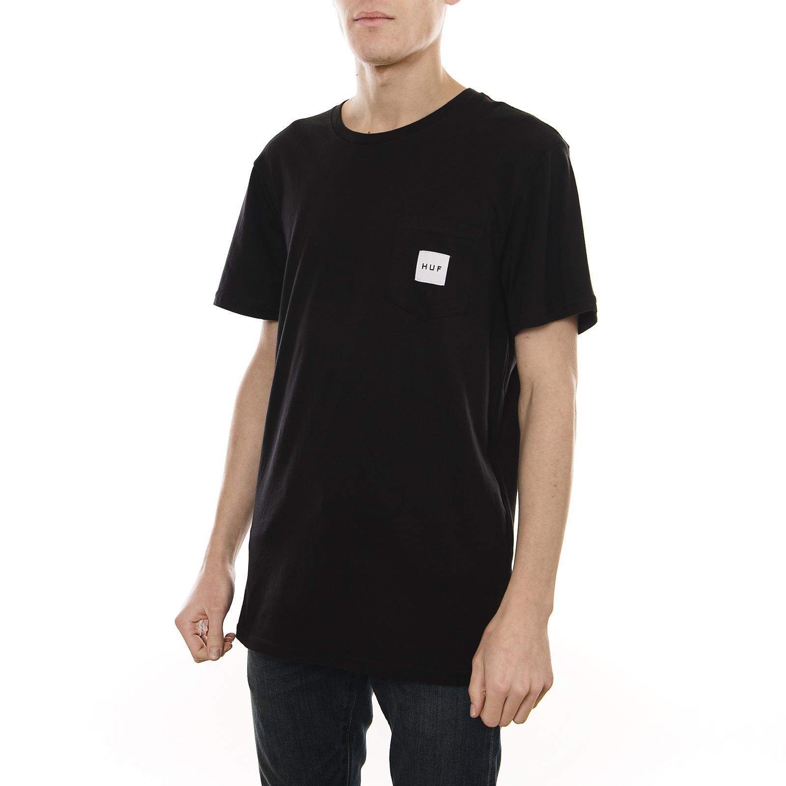 BOX LOGO POCKET SS TEE ESS BLACK TSBSC1112-BLACK  HUF 