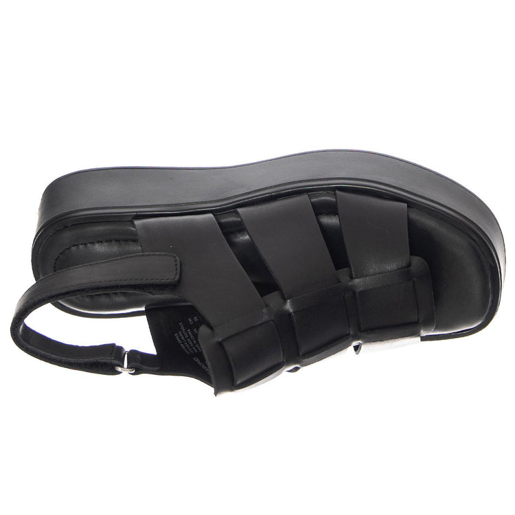 W' Courtney Black / Black Cow Leather - Sandali Donna Neri VBS5334-101-92  VAGABOND 