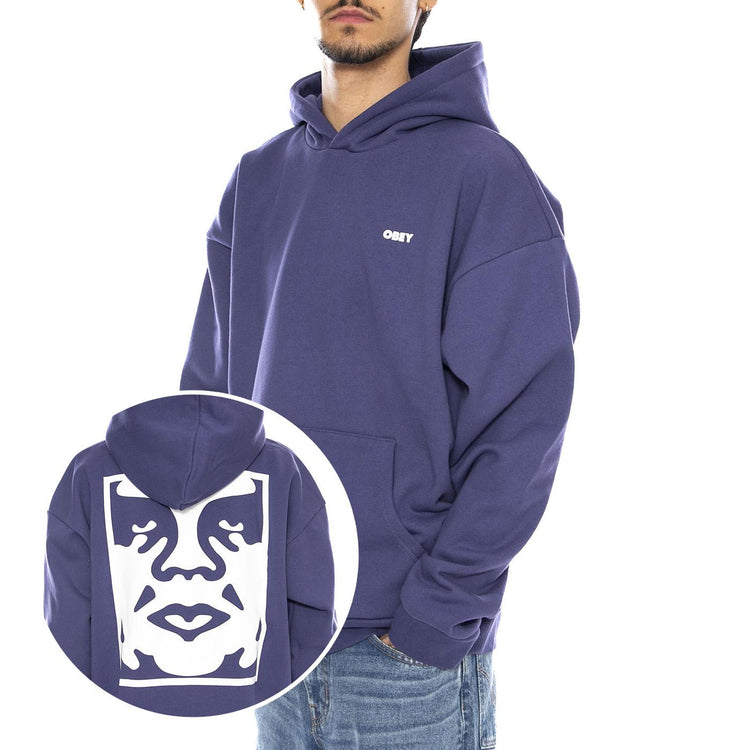 Bold Star Extra Heavy Hoof Fleece Skipper Blue - Felpa con Cappuccio Uomo Blu 112470244 SIB OBEY 