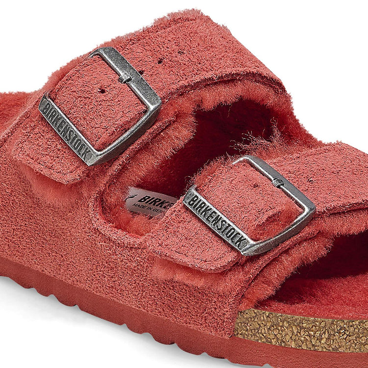 W' Arizona Shearling Sienna Red, Suede Leather Sandals - Sandali Donna Rossi 1025710  BIRKENSTOCK 