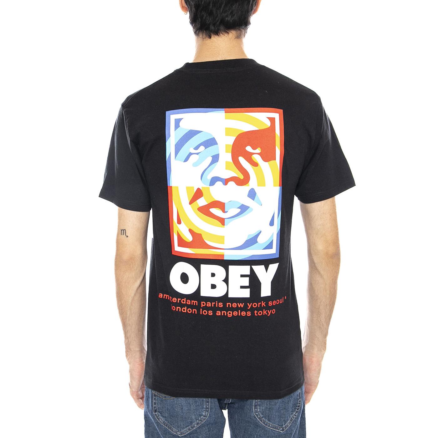 Obey Target Icon Tee Black - Maglietta Girocollo Uomo Nera 165264065 BLK OBEY 