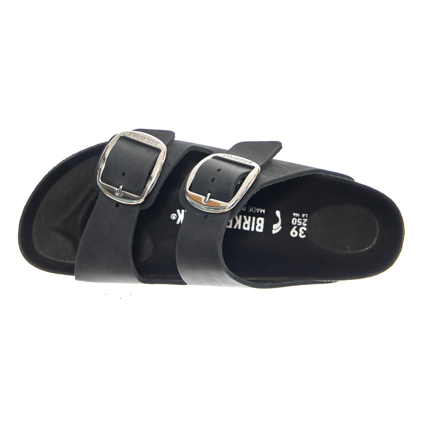 Arizona Big Buckle Oiled Leather Narrow Fit - Sandali Donna Neri 1011075 BLK BIRKENSTOCK 