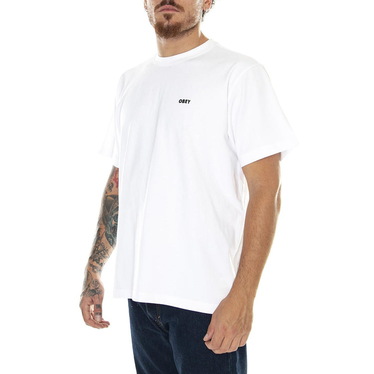 M' Establihsed Works Bold Tee SS White - Maglietta Girocollo Uomo Bianca 131080330-WHT  OBEY 